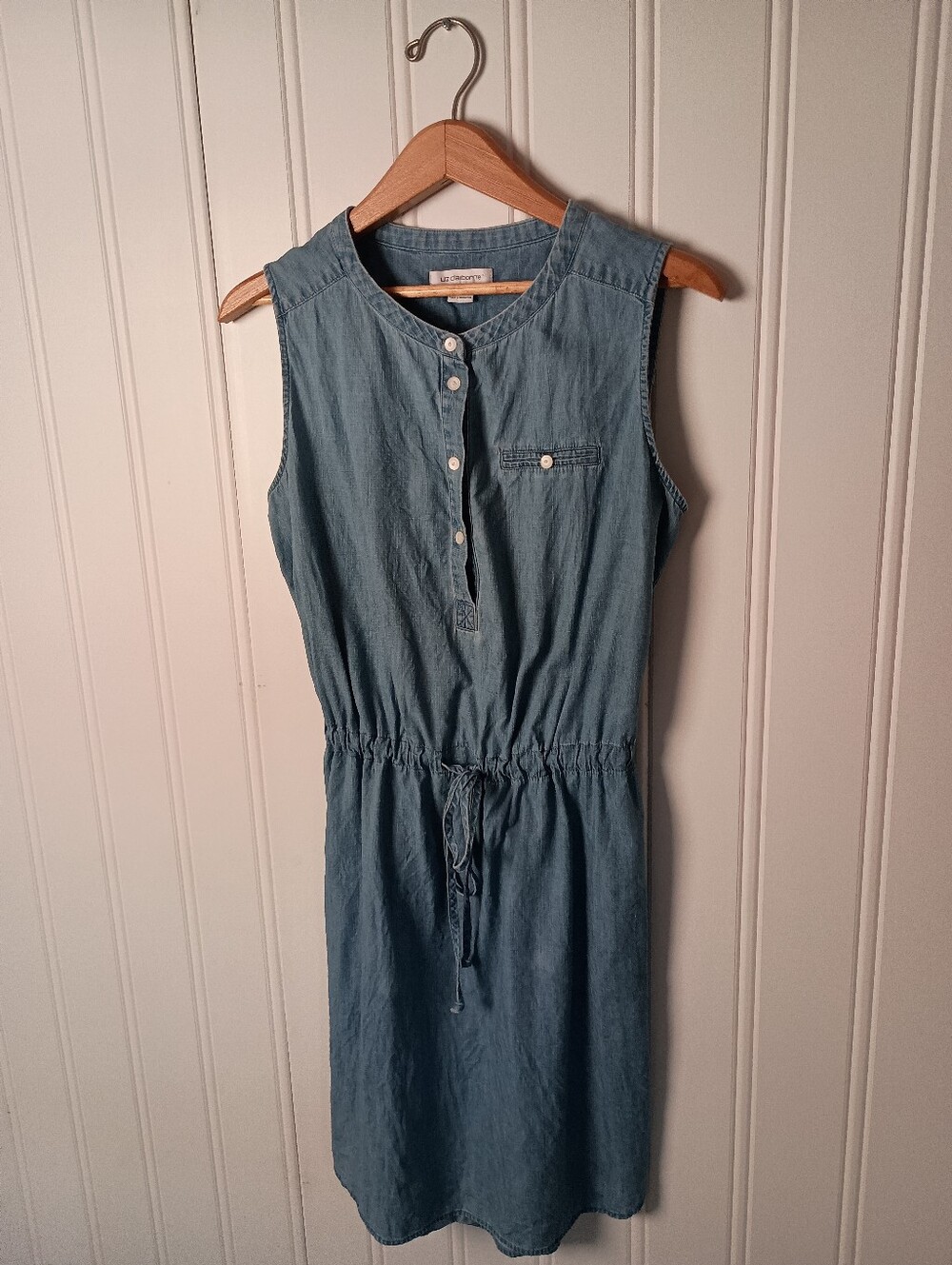 Liz Claiborne- Chambray Drawstring Dress - Size M